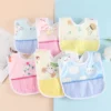 5pcs Baby's Soft Waterproof Bib Child Meal Eating Apron with No Sleeves Kid Adjustable Feeding Cloth