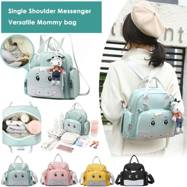 Cow Maternity Bag For Baby For Mom Cartoon Pattern Maternity Backpack Baby Nappy Bag Waterproof Travel Diaper Bags Packages - Image 3