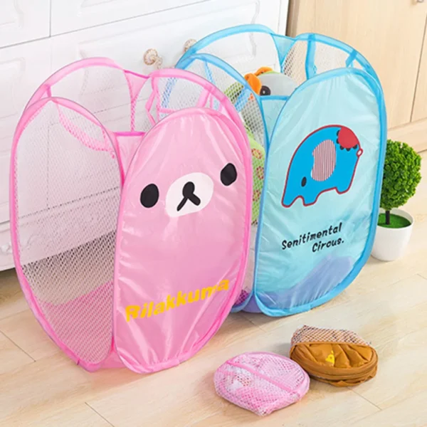 Cartoon Sorting Basket Folding Clothes Storage Basket Laundry Basket Children Kids Toys Sundries Storage Organizer Home Storage - Image 2