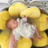 Baby bath mat Newborn flower bath mat Foldable bath cushion - Image 3