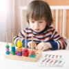 Montessori Wooden Toys Color Shape Matching Puzzle Game Colorful Beaded Color Cognition Early Educational Toys Gift for Children - Image 3