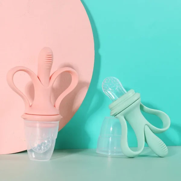 Baby Food Feeder Nibbler Baby Fruit Pacifiers Teat Mesh Feeder Chew Banana Silicone Teethers Baby Soother Feeding Nipple Dummy - Image 4