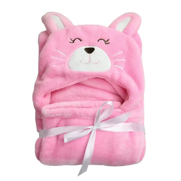 Soft Infant Baby Bath Towel Cute Flannel Baby Hooded Bathrobe Newborn Baby Woolen Blanket Bath Towels Children Towels - Image 4