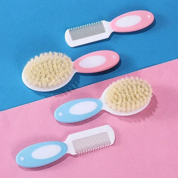 2pcs Set Baby Care Comb Anti-scratch Boy Girl Hairbrush Kids Combs Newborn Hair Brush Infant Comb Head Massager - Image 3