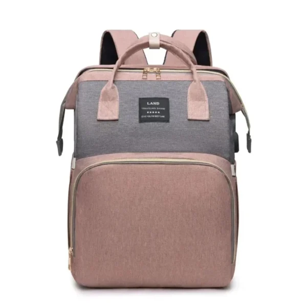 Folding Mommy Bag Portable Folding Crib Bed Large-capacity Baby Backpack Female Mommy Outting Bag Activity Diaper Bag Nappy Bags - Image 6
