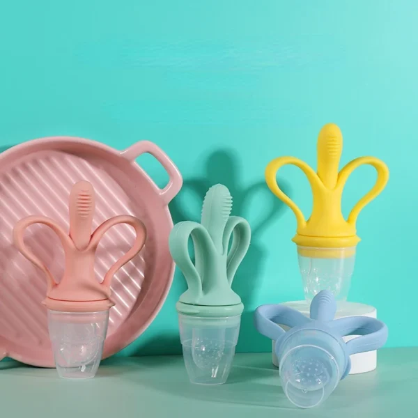 Baby Food Feeder Nibbler Baby Fruit Pacifiers Teat Mesh Feeder Chew Banana Silicone Teethers Baby Soother Feeding Nipple Dummy - Image 3