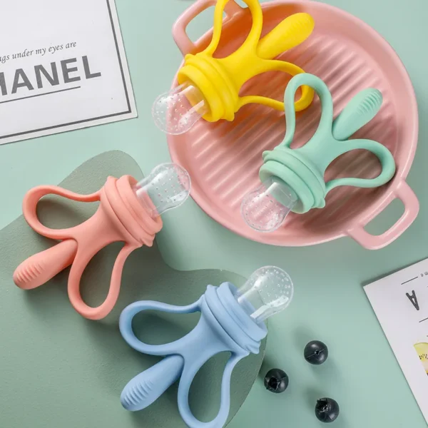 Baby Food Feeder Nibbler Baby Fruit Pacifiers Teat Mesh Feeder Chew Banana Silicone Teethers Baby Soother Feeding Nipple Dummy - Image 2